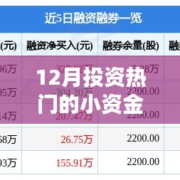 小资金创业的热门投资方向，揭秘十二月投资热点