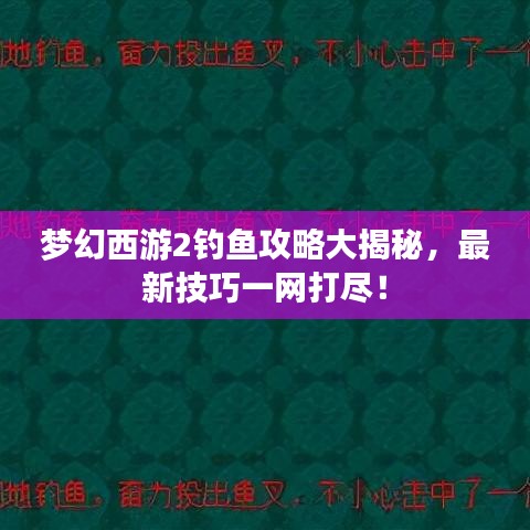 梦幻西游2钓鱼攻略大揭秘，最新技巧一网打尽！