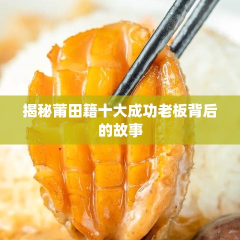 揭秘莆田籍十大成功老板背后的故事