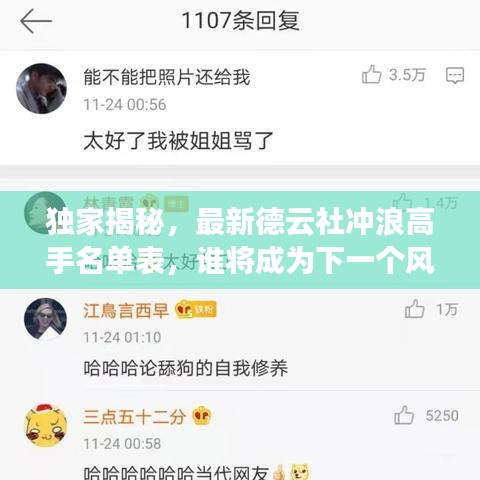 独家揭秘，最新德云社冲浪高手名单表，谁将成为下一个风云人物？