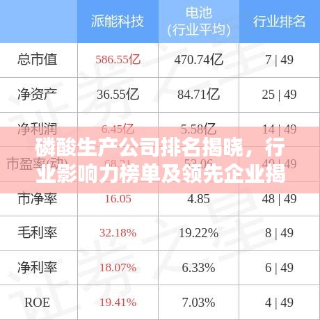 磷酸生产公司排名揭晓，行业影响力榜单及领先企业揭秘