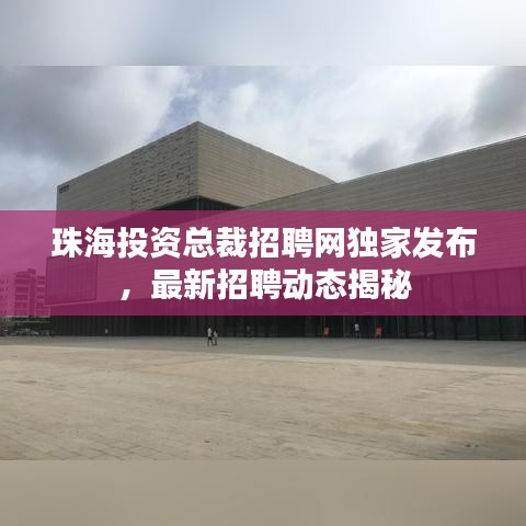 珠海投资总裁招聘网独家发布，最新招聘动态揭秘
