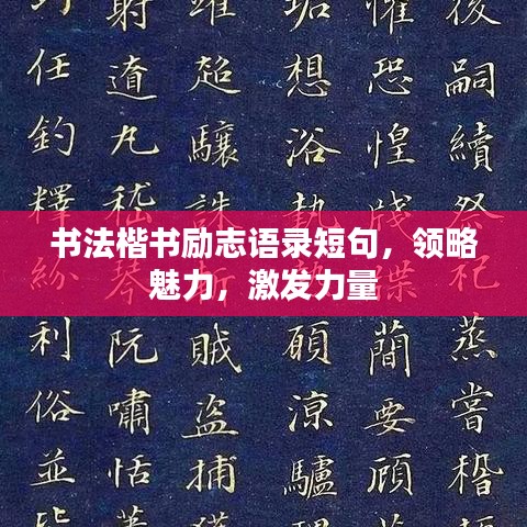 书法楷书励志语录短句，领略魅力，激发力量