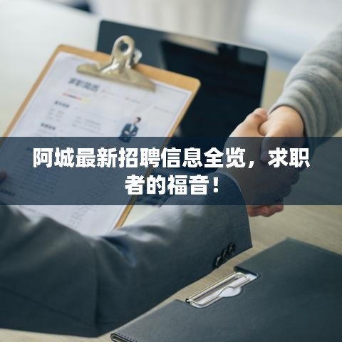 阿城最新招聘信息全览，求职者的福音！